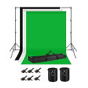 写真撮影用 背景スタンド 200x300cm 布 黒 白 緑 サンドバッグ 二つ 強力クリップ 6個 付き スタジオ撮影機材 バックグラウンドサポート 背景布/背景紙に適用 組み立ては簡単 高強度 安定性がよい