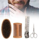 ひげはさみ、4 ピースひげ櫛、Moustache Scissor 4Pcs Beard Comb Men Beard Kit Moustache Brush B...