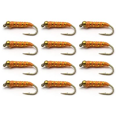 完成フライ ビーズヘッド ミッジピューパ オレンジ 12個 ＃12