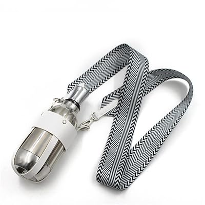 ドリンクカップホルダー 持ち歩き 水筒カバー ペットボトルホルダー ショルダー 肩掛け PUレザー カップホルダー 革 幅広ベルト おしゃれ 登山 旅行 散歩 (白)