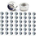 50個入 六角ロックナット ナイロン ロック ナット ナイロンナット ナイロンロックナット 304ステンレス鋼 止めナット 六角ヘッド ナット ナイロンインサートセルフロック 車、自転車、機械 交換パーツ ロックワッシャー用 (M3)