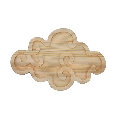 神棚 神具 彫刻文字 『 雲 』抜き文字 11.5x12.5x1cm 神殿の神具 (両面テープ付き) … (『雲形』E)