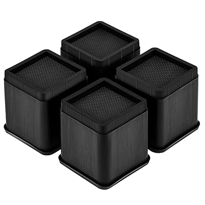 継ぎ脚 こたつ・テーブル・ベッドの高さ調節が簡単にできる ベッドの高さをあげる足 高さを上げる 高さ調節脚 継ぎ足 テーブル脚台 高さ調整 家具 冷蔵庫 洗濯機 ロボット掃除機 暖房器具 収納力アップ (耐荷重1000kg) 4個セットブラック (高