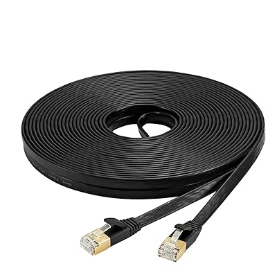 Cat7 LANP[u 30m JeS[7 EgtbgP[u  STP ܐ܂h~ for PS4 Xbox f [^ 10Gbps/600MHz CAT7 C[TlbgP[u RJ45 bLRlN^- (ubN)y