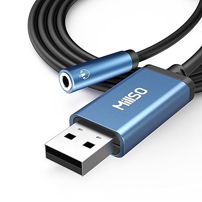 USB I[fBI ϊA_v^ 100cm Ot TEhJ[h USB|[g- 4ɁiTRRSj XeI~jWbN I[fBIC^[tF[X 3.5mm usb ϊ Windows/Vista/XPAPS5APS4AMac OS/XAL