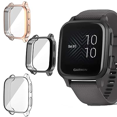 Venu Sq ケース, TPU メッキ スクリーンカバー 全面保護バンパー シェル 脱着簡単 耐衝撃性 フィットビ..