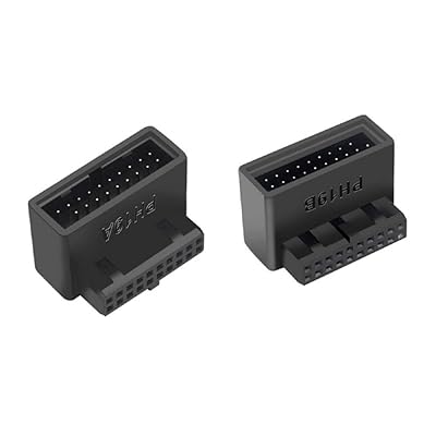 1セット USB 3.0 20ピン オス-メス 延長アダプター 上下角度 90度 オーバーモールド BLACK 2PCS ADAPTER-USB3.0-20PIN