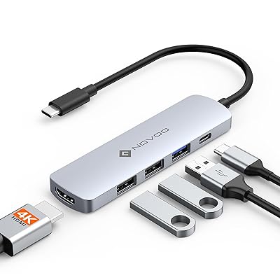 4K HDMI USB C nu 5-in-1 Type-C nuy4K@30Hz HDMI+3USB A f[^]+PD100W }[dzUSB nu USB-C A_v^[ ^Cv C nu iPhone 15/15 Pro/NEC/FC