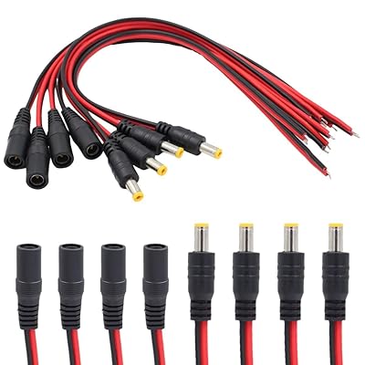 4ペア入り DC電源ケーブル 電流1-3A 5.5mmx2.1mm 長さ 30cm メス - オス - 安定した伝送と広範な互換性、CCTV DVR ストリップに最適 4ペア入り DC電源ケーブル 電流1-3A 5.5mmx2.1mm 長さ 30cm メス - オス - 安定した伝送と広範な互換性、CCTV DVR ストリップに最適