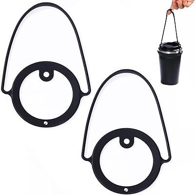 カップホルダー 2個セット ブラック ドリンクホルダー 持ち歩き タンブラーホルダー コンビニコーヒー ..