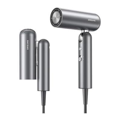 (ドリーミー) Pocket 速乾ヘアドライヤー 3つの折りたたみフォーム プロフェッショナルなスタイリング 軽量300g 11万回転/分のモーター 3億個/cm³のプラチナマイナスイオン 57℃恒温 約40秒の速乾 静音ヘアドライヤー