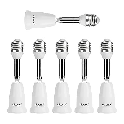 E26→E26 口金延長アダプター E26 延長ソケット 角度可調 約11.5CM延長する 難燃性材料PBT 6個セット