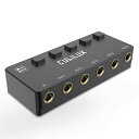 6.35mm オーディオ 5分配器 スイッチ付き、1 入力 5 出力 6.35 mm イヤホン スプリッター、5ウェイ 1/4 音楽分配器、ギター、電子ピアノ、楽器信号分岐機