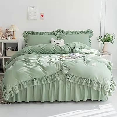 布団カバー フリル ベッドカバー 可愛い 寝具カバー 洗える 掛け布団カバー ボックスシーツ 枕カバー ..