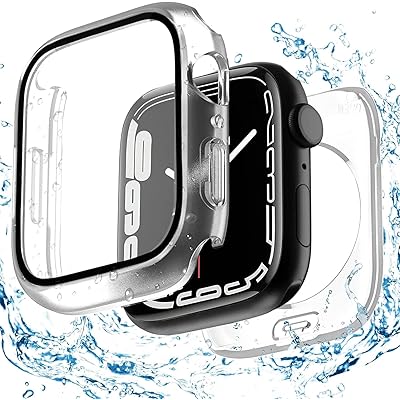 【2024強化版】 for Apple Watch ケース 46mm 42mm 防水ケース 360度全面防水 バンド 水泳・スポーツ専用 ガラスフィルム 一体型 apple watch 用 カバー 360フルボディ防水 アップルウォッチ ケース Ap