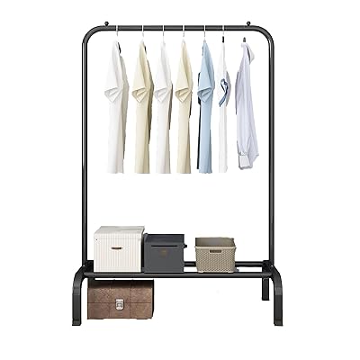 ハンガーラック 洋服掛け ハンガーラック 頑丈 洗濯物干し室内物干し スタイルハンガ ー 組立簡単 頑丈 ハンガー 幅110×奥行40×高150cm (幅110 黒)