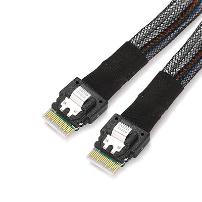 CY SFF-8654 オス→SFF-8654 オス PCI-E スリムライン SAS 4.0 SFF-8654 4i 38ピン ホスト - SFF-8654 スリム SAS ターゲットケーブル 50cm