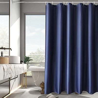 シャワーカーテン 120*150cm 目隠し 遮像 防カビ 防水 お風呂用カーテン 軽量 速乾 リング付き 無地 ダークブルー シャワーカーテン 120*150cm 目隠し 遮像 防カビ 防水 お風呂用カーテン 軽量 速乾 リング付き 無地 ダークブルー