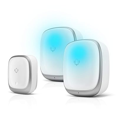 ワイヤレスチャイム 玄関チャイム 電池不要 自動発電 音と光で呼び出しチャイムセット 7色led 4段階音量調節38曲選択 防水防塵 介護呼び鈴ドアベル 最高200M無線範囲 送信機1個 受信機2個