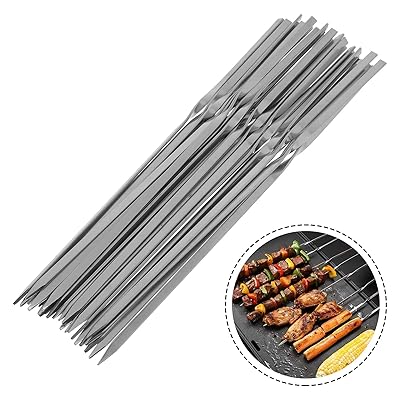 バーベキュー串 焼き串 串焼き 焼き鳥 串 25cm ステンレス鋼 鉄串 烤串 串刺し 調理器具 再利用可能 ア..