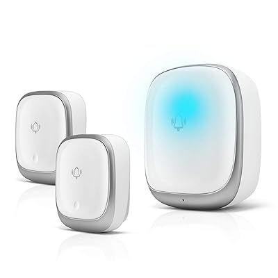 ワイヤレスチャイム 玄関チャイム 電池不要 自動発電 音と光で呼び出しチャイムセット 7色led 4段階音量調節38曲選択 防水防塵 介護呼び鈴ドアベル 最高200M無線範囲 送信機2個 受信機1個