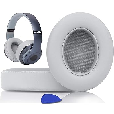 イヤーパッド イヤークッション Beats Studio3 ＆ Studio2 Wired/Wireless ワイヤレスヘッドホン 用 交換パッド A1914/B0500/B0501 用 ヘッドセットパッド 遮音 メモリフォーム (ライトグレー)