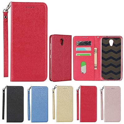 京セラ DIGNO BX 901KC ケース bx 901kc ケースdigno 901KC BX Case 手帳型 ケース ストラップ付き PU皮革 明るい色 内蔵マグネット 携帯カバー カードポケット スタンド機能 便利 レッド