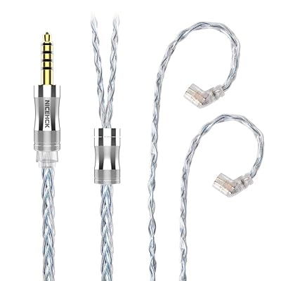 C8s-3 8芯イヤホンオーディオケーブル 高純度銀メッキ銅 OFC qdc 2Pin 4.4mmプラグ 金属製コネクタ 着脱式 柔らかい アップグレードケーブル 5極 柔らかい 1.2m DIYイヤホンのアクセサリ 耳掛け式 音質改善qdcイヤホン