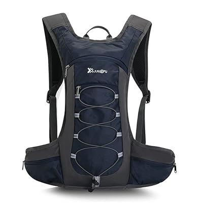 サイクリングリュック 軽量 ランニングバッグ 防水 ハイドレーションバッグ 通気 自転車 バックパック アウトドア ジョギング ハイキング トレイル マラソン 登山 リュック 水分補給(G-OT05-ネービーブルー)