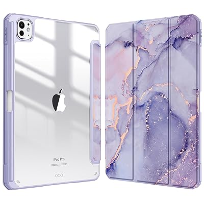 iPad Pro 11インチ(M4) ケース 2024 透明バックカバー Apple Pencil 収納可能 Apple Pencil Proワイヤ..