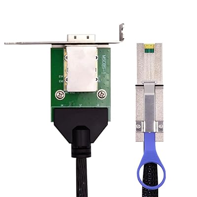 Mini SAS 外部 SFF-8088 オス - SFF-8088 メス 26ピン 延長ケーブル 50cm PCBA ロープロファイルブラケット付き