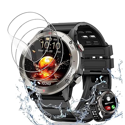 For fusho スマートウォッチ 1.39インチ フィルム 保護フィルム 高感度です 指紋防止 高い透明度 反射低減 飛散防止 水や油に強い【2024アップグレード 軍用規格】Smart Watch 1.39インチ 保護フィルム【3枚入り】