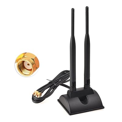 Superbat 2.4GHz・5GHZ 6dbi ブースターアンテナ WIFIアンテナ 無指向性 RP-SMAプラグ 磁気ベース ワイヤレスWLAN用 802.11 b/g/n/ac対応 【30日間保証付き】