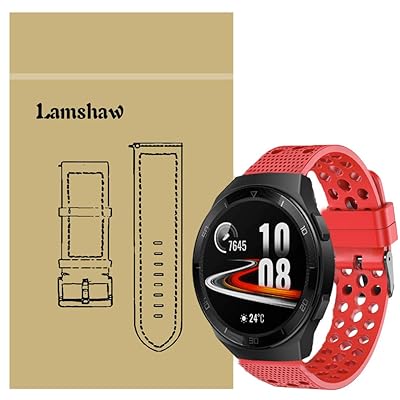 for HUAWEI Watch GT2e バンド, スポーツ シリコン 交換バンド ベルト 対応 HUAWEI Watch GT2e 46mm (レッド) for HUAWEI Watch GT2e バンド, スポーツ シリコン 交換バンド ベルト 対応 HUAWEI Watch GT2e 46mm (レッド)