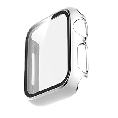 スマートウォッチ保護ケース・Apple Watch Series 9/8/7用 ケース ガラスフィルム ケース カバー 全面保護 液晶カバー アップルウォッチ シリーズ7 41mm用 ハードケース 保護ケース フィルム一体 装着簡単[41mm(ホワイ