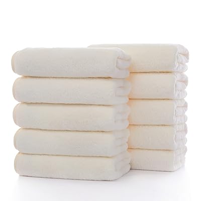 フェイスタオル マイクロファイバー タオル 10枚セット 約35x75cm ふわふわ なめらか 瞬間吸水 速乾 抗菌 防臭 家庭用 業務用 (ホワイト)