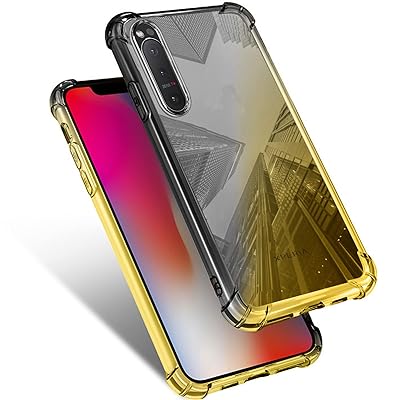 Xperia 5 II ケース クリア SOG02 SO-52A 耐衝撃 薄型 グラデーション 透明 TPUバンパー 薄型 軽量 取り出し易い 全面保護 カバー 光学メッキ加工 おしゃれ 擦り傷防止 指紋防止 ストラップホール付き スリム 黒/ゴール Xperia 5 II ケース クリア SOG02 SO-52A 耐衝撃 薄型 グラデーション 透明 TPUバンパー 薄型 軽量 取り出し易い 全面保護 カバー 光学メッキ加工 おしゃれ 擦り傷防止 指紋防止 ストラップホール付き スリム 黒/ゴール