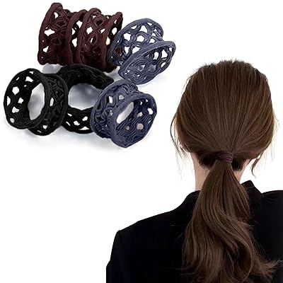 ヘアゴム 跡がつかないヘアゴム よく伸びるゴム 6個セット 髪留め ゴム 黒 髪ゴム 韓国風 可愛い 高弾..