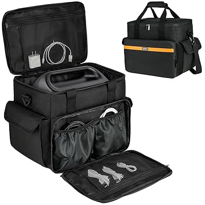 ポータブル電源 収納バッグ Jackery Explorer 2000 v2/1500/1000 Plus/BLUETTI AC180に適合して ポータブル電源 保護ケース 防塵 撥水 耐衝撃 収納ケース キャンプ 外出や旅行用（ブラック)