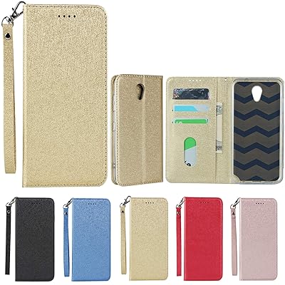 京セラ DIGNO BX 901KC ケース bx 901kc ケースdigno 901KC BX Case 手帳型 ケース ストラップ付き PU皮革 明るい色 内蔵マグネット 携帯カバー カードポケット スタンド機能 便利 ゴールド