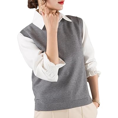 レディース 夏 ベスト 軽い ニット スクールベスト クルーネック 薄手 女子 学生 (M-4XL) レディース 夏 ベスト 軽い ニット スクールベスト クルーネック 薄手 女子 学生 (M-4XL)