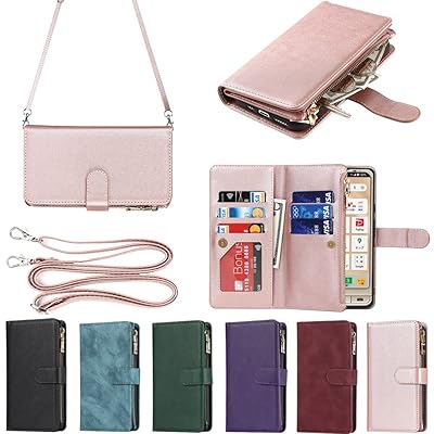 Simple Sumaho 6 ケース Sharp Simple6 A201SH 縄掛けケース 手帳型 シンプルスマホ6 財布型 ICカード コインポケット ストラップ付き カード 収納 小銭入れ ファスナーポケット付き PUレザー 6色ピンク