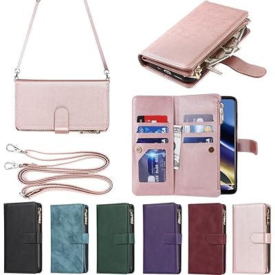 Motorola Moto G52J 5G ケース moto G52j 5g 縄掛けケース 手帳型 財布型 ICカード コインポケット ストラップ付き カード 収納 小銭入れ ファスナーポケット付き PUレザー 6色ピンク