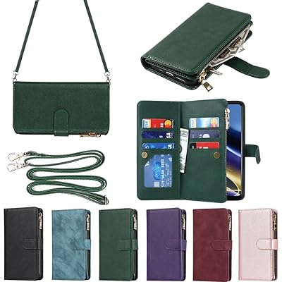 Motorola Moto G52J 5G ケース moto G52j 5g 縄掛けケース 手帳型 財布型 ICカード コインポケット ストラップ付き カード 収納 小銭入れ ファスナーポケット付き PUレザー 6色グリーン