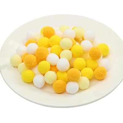 ポンポンボール 直径約15mm 小玉 毛球 イエロー系 ミックス 200個入り フェルトボール 玉 DIY 人形 ぬいぐるみボール 手芸材料 パーツ アクセサリ...