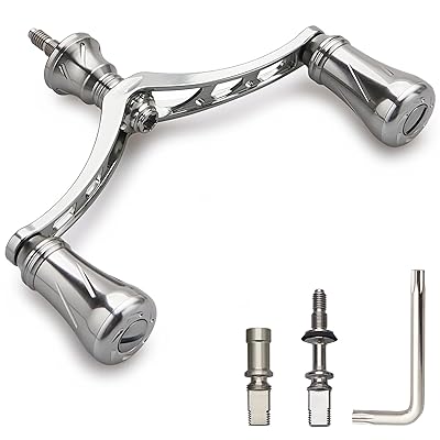 80mm/95mm/98mm リール ハンドル 20mm/19mm ノブ 搭載 シマノ ダイワ 通用 スピニングリール用 New Pillar Series (98mm - ガンメタル) (939)