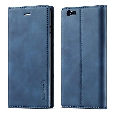 iPhone 6 ケース iPhone 6s ケース 手帳型 高級PUレザー 艶なしPU革 TPU バンパー カード収納 スタンド機能 マグネット 耐衝撃 全面保護 定番 おしゃれ 財布型 スマホケース - ネービー