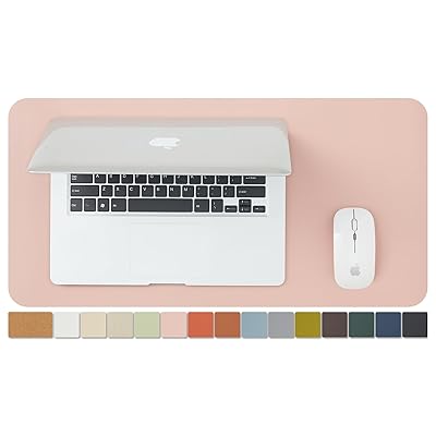 ナチュラルコルク &PU両面デスクマット、大型マウスパッド、デスクプロテクター、防水キーボードマット、オフィス/家庭/ゲーム/装飾に最適（ピンク、60cm*30cm）