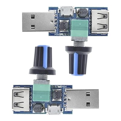 2個セット USBファン 速度コントローラー 無段階調節 DC 5V ミニ 回転制御 ポテンショメータ スピードコントローラ レギュレーター 変速スイッチ LED調光・USB扇風機風量・ボリューム・テーブルランプ照度調整に最適 電力調節器