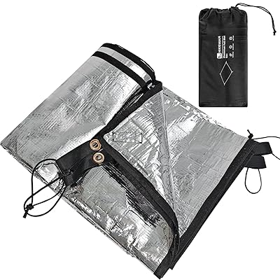 アルミシート 防水シート 銀マット 保温シート 断熱シート テントシート 5in1多機能 収納袋付き 軽量 ..